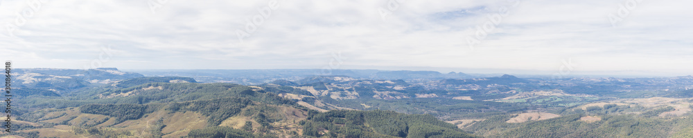 Landscape of mountain range in a cloudy day