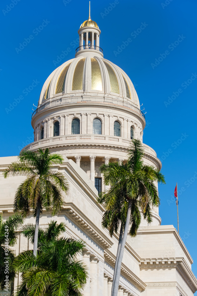 The recently restored Capitol building in Havana