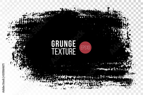 Vector hand drawn big textured hand painted stain. Monochrome ink painted backdrop. One color grungy background rectangular shape.