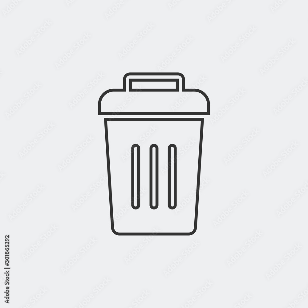 Trash outline icon illustration isolated vector sign symbol Trash outline icon illustration isolated vector sign symbol