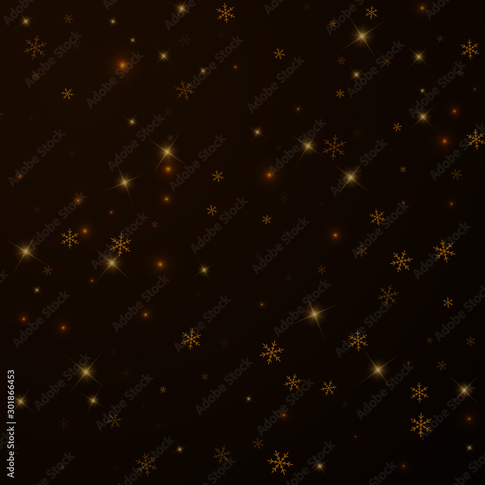Fototapeta premium Sparse starry snow Christmas overlay. Christmas li