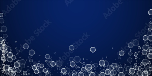 Random soap bubbles abstract background. Blowing b