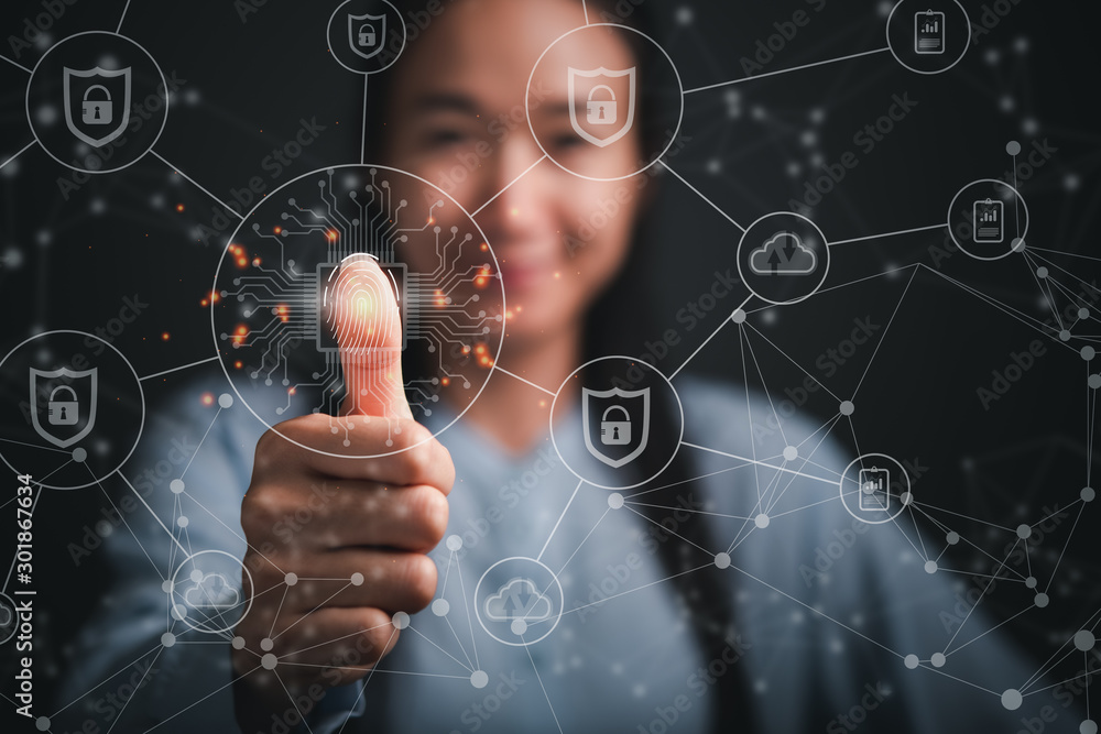 new technology big data and business process strategy, automate operation, customer service management, cloud computing, smart industry technology fingerprint. new technology big data and business process strategy, automate operation, customer service management, cloud computing, smart industry technology fingerprint.