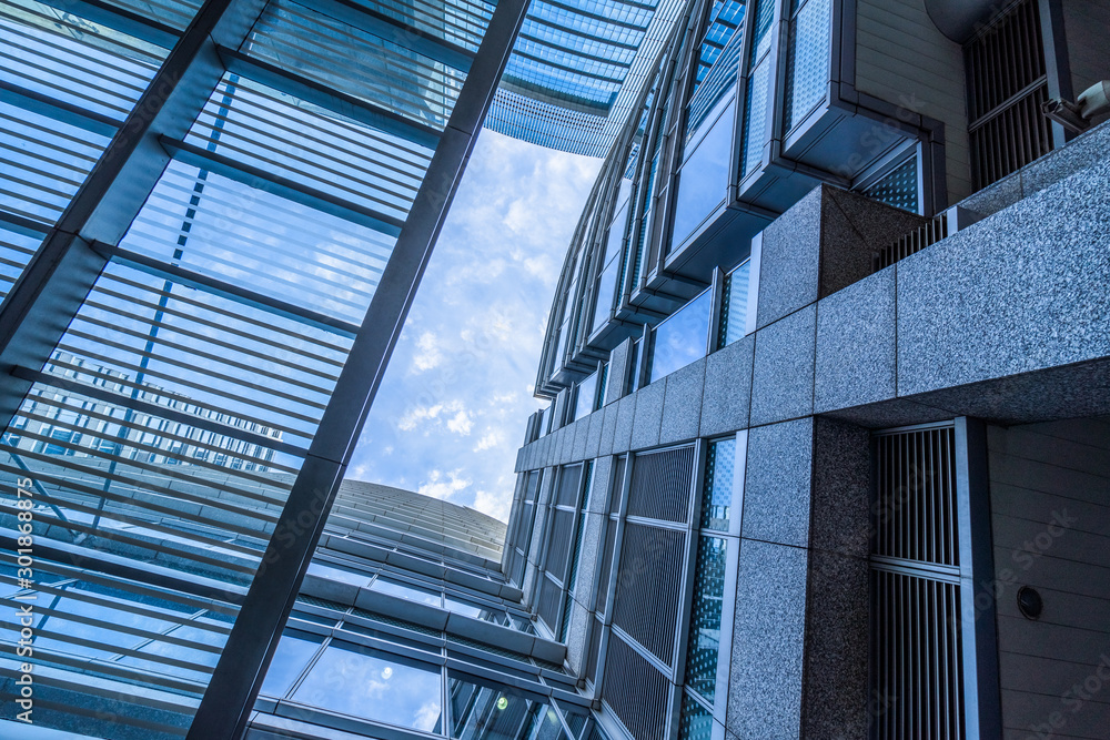 Obraz premium modern office building,blue toned image,china.