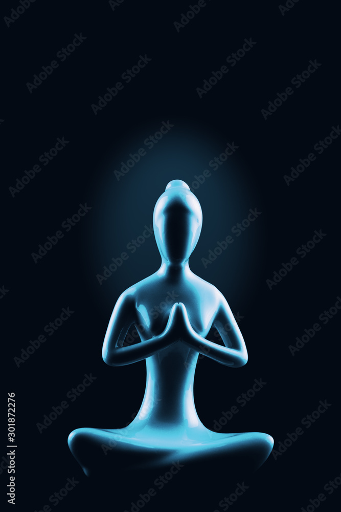 yoga and meditation isolated on dark background