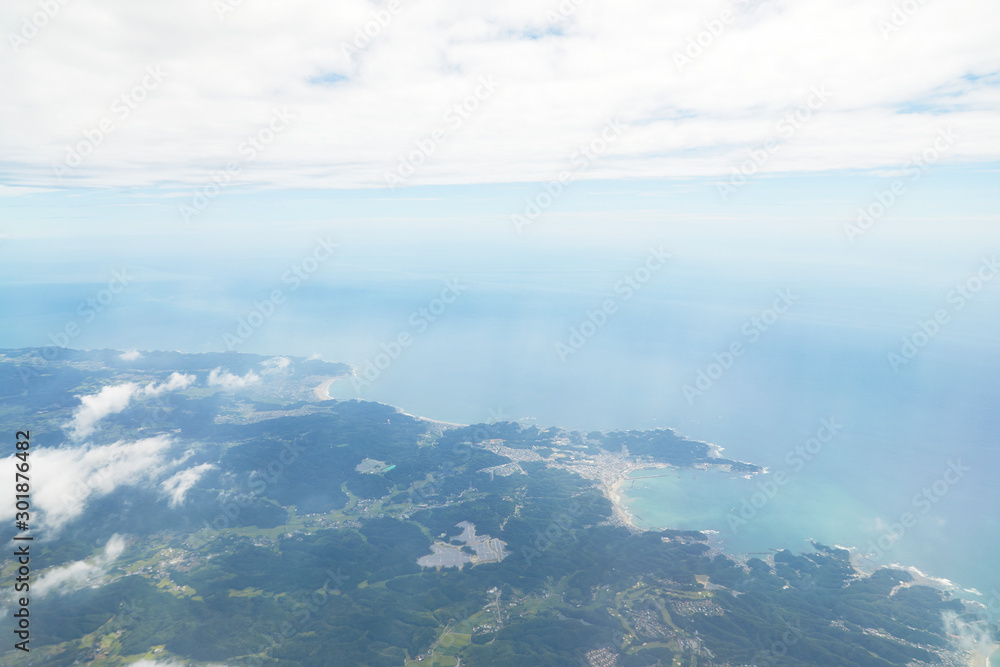 Fototapeta premium 千葉県 勝浦上空