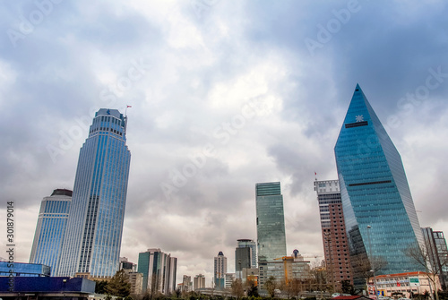 Istanbul, Turkey, 16 March 2016: Is Bank, Finans Bank Towers, 4.Levent District photo