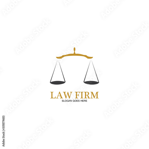 Law Firm logo and icon design template-vector