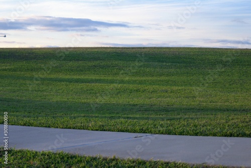 Grassy Hill with a Sidewalk