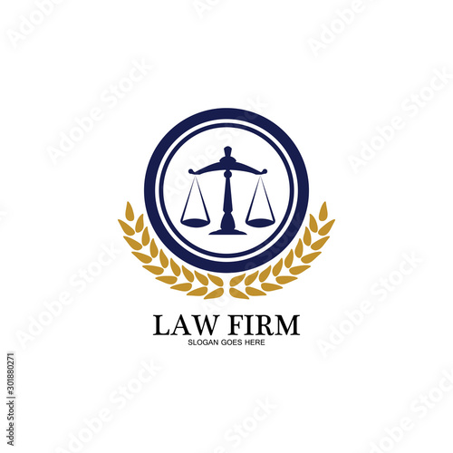 Law Firm logo and icon design template-vector