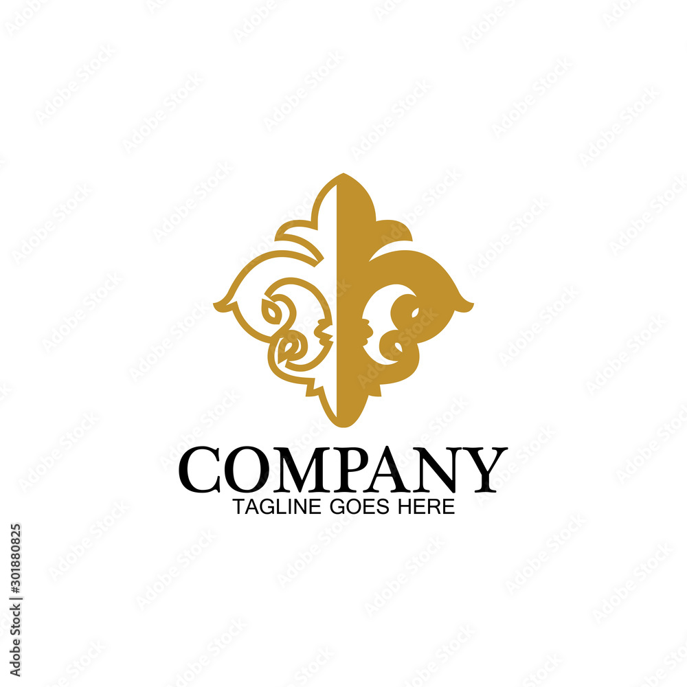 Obraz premium Fleur de lis vector icon design template