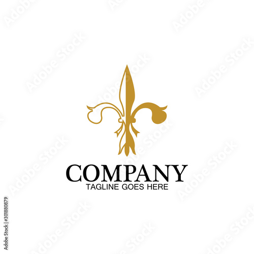Fleur de lis vector icon design template
