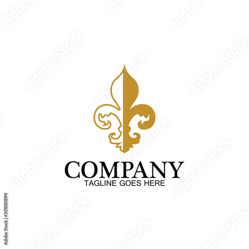 Fleur de lis vector icon design template