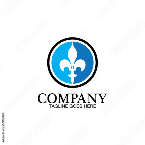 Fleur de lis vector icon design template