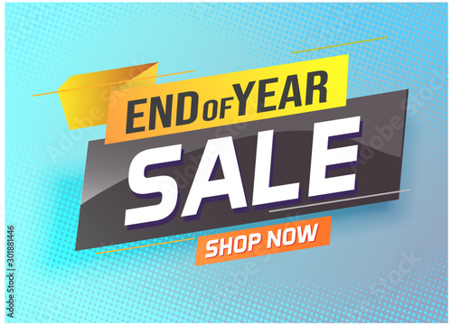 End of year Sale word concept vector illustration with lines and 3d style, landing page, template, ui, web, mobile app, poster, banner, flyer, background, gift card, coupon, label, wallpaper