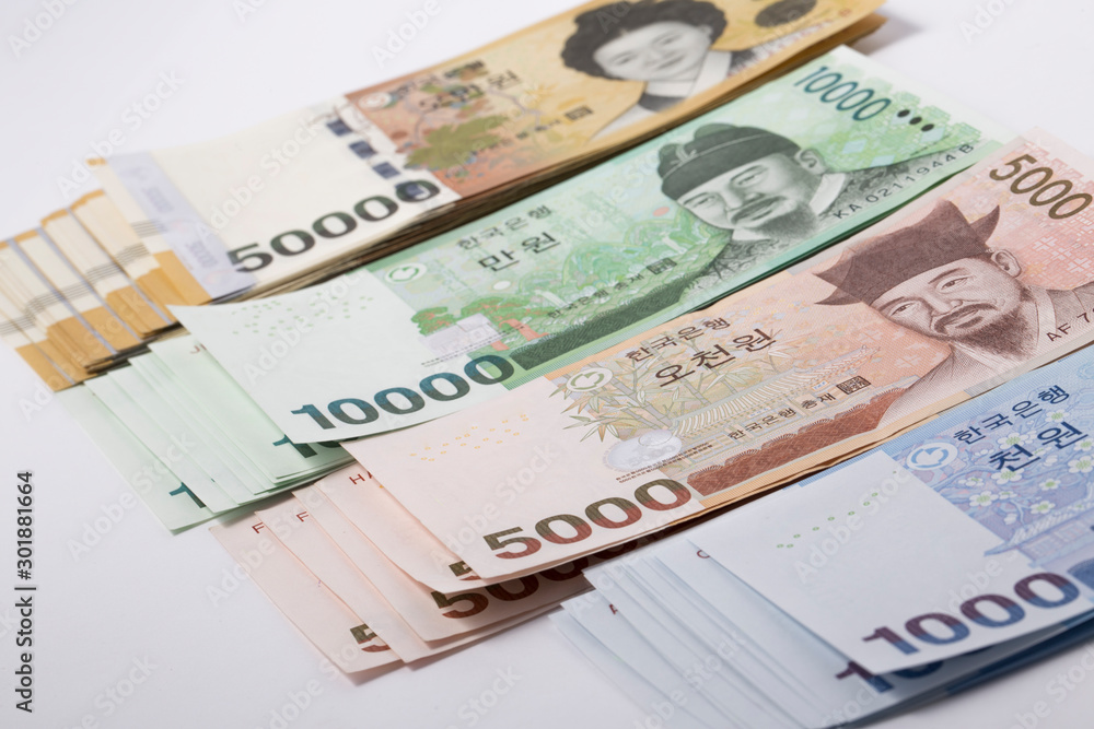 Korean banknote-the Korean Republic Won is the currency of South Korea. Korean banknote-the Korean Republic Won is the currency of South Korea.
