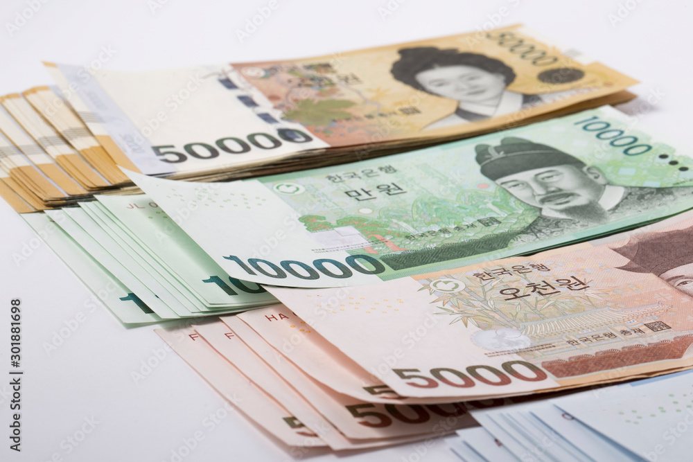Korean banknote-the Korean Republic Won is the currency of South Korea. Korean banknote-the Korean Republic Won is the currency of South Korea.