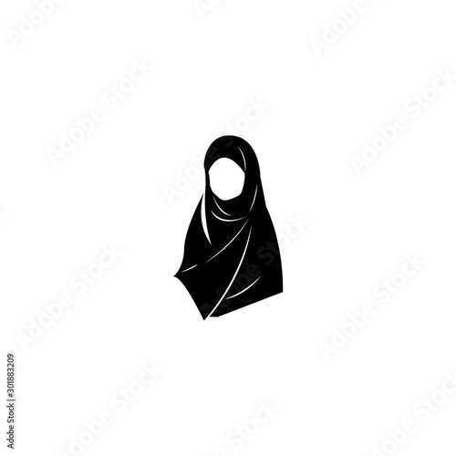 hijab women black silhouette vector icons app-vector