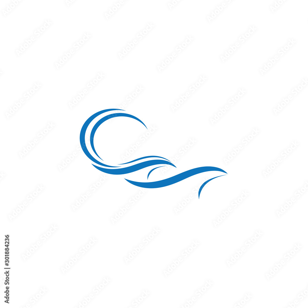 Water Wave symbol and icon Logo Template vector