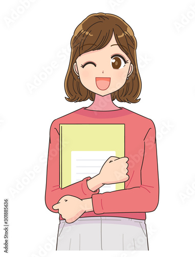 アニメ マンガ 女性 イラスト 私服 大学生 学生