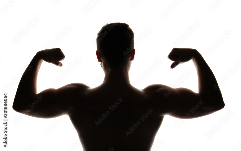 Silhouette of sporty young man on white background Silhouette of sporty young man on white background