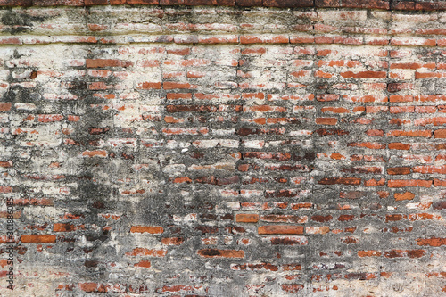Dirty old weathered Brick surface wall texture background.