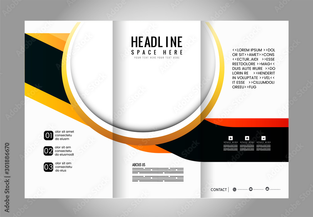 brochure design template arrows lines circles