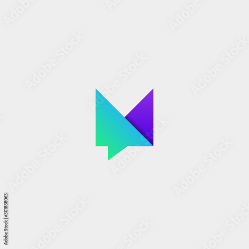 Free Download Letter M Chat Logo Template Vector Design - GFXLoad