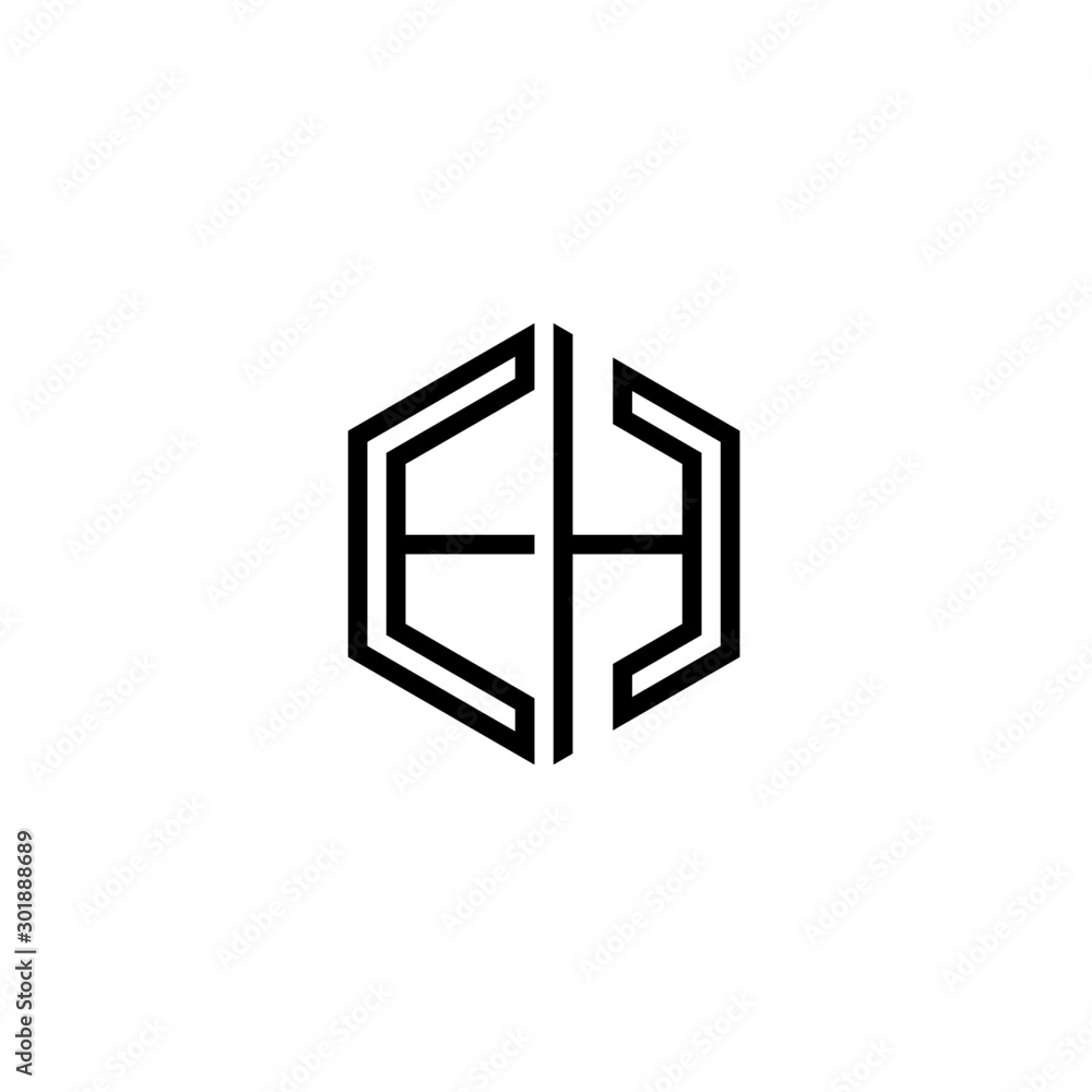Letter EH logo icon design template elements Letter EH logo icon design template elements