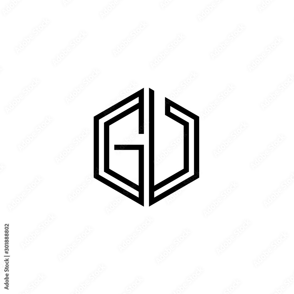 Letter GU logo icon design template elements Letter GU logo icon design template elements