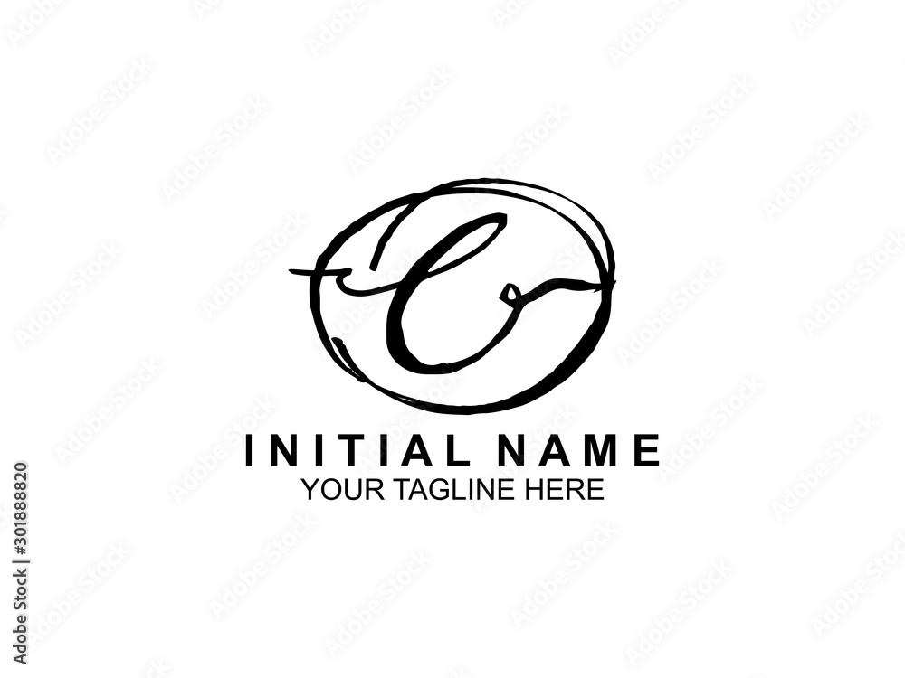 handwriting logo of initial signature. elegant logo design template. Letter Type C. vector illustration handwriting logo of initial signature. elegant logo design template. Letter Type C. vector illustration
