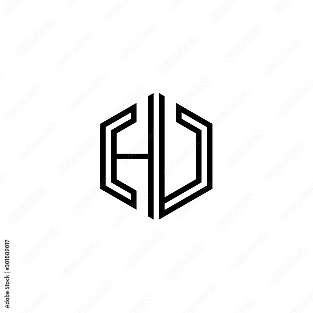 Letter HU logo icon design template elements Letter HU logo icon design template elements