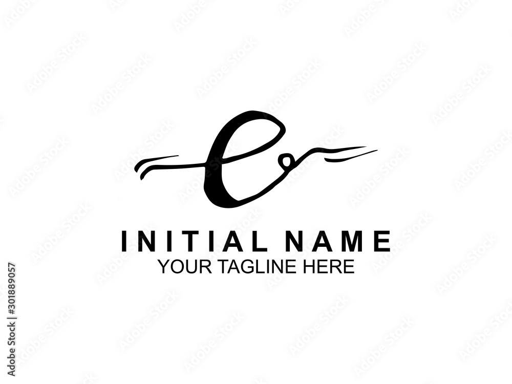 handwriting logo of initial signature. elegant logo design template. Letter Type E. vector illustration handwriting logo of initial signature. elegant logo design template. Letter Type E. vector illustration