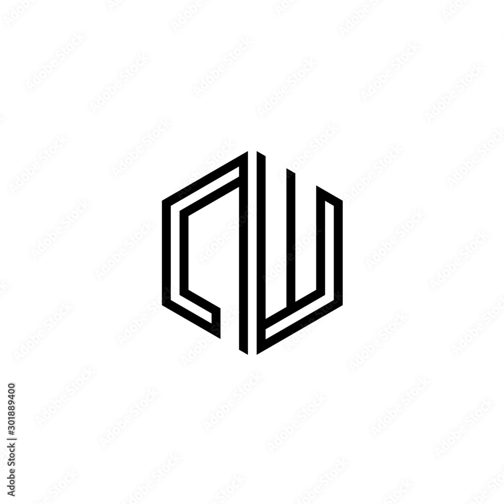 Letter NW logo icon design template elements Letter NW logo icon design template elements