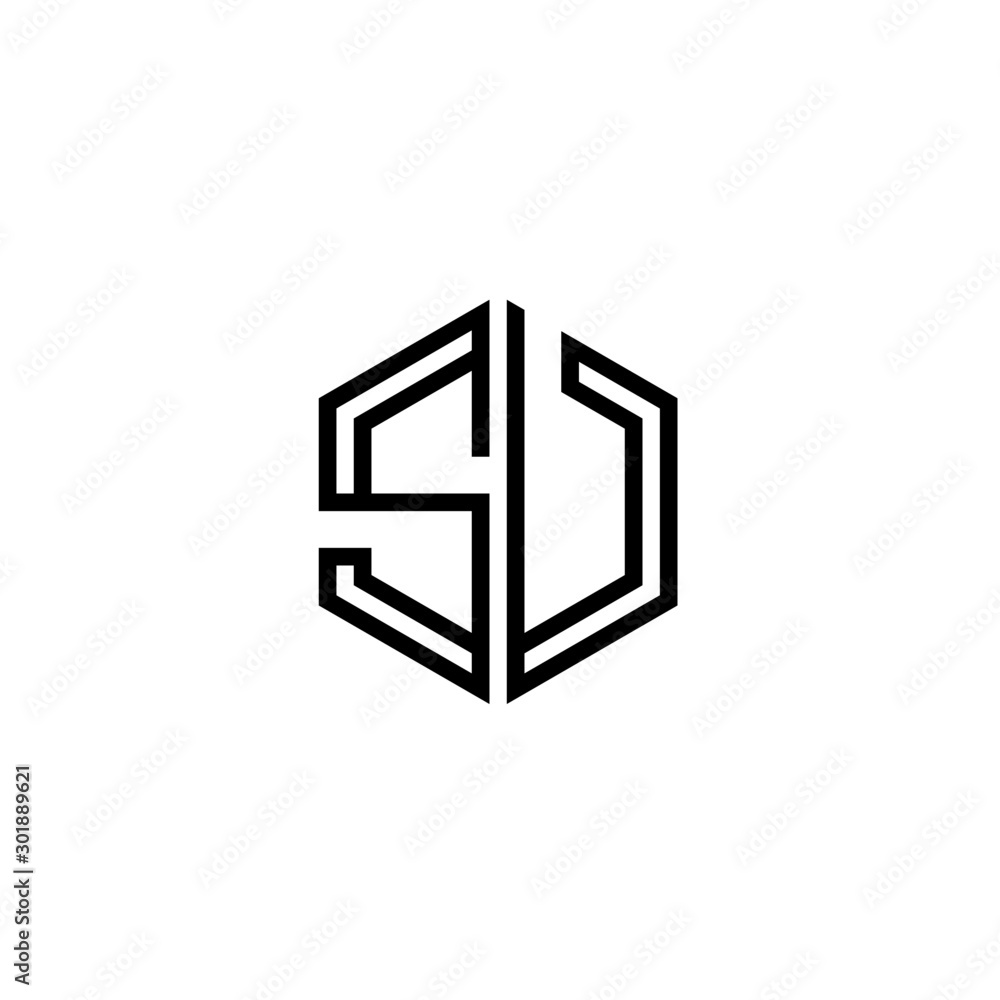 Letter SU logo icon design template elements Letter SU logo icon design template elements