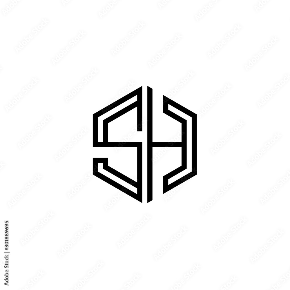 Letter SH logo icon design template elements Letter SH logo icon design template elements