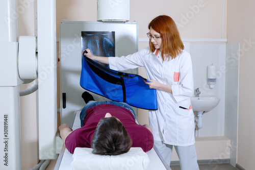 Female doctor radiologist.