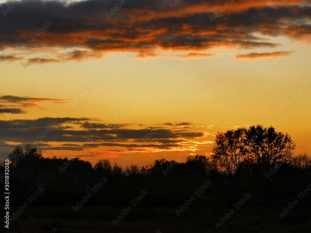 sunset over lake