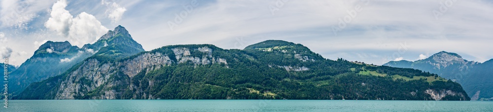 Switzerland, Panoramic view on green Swiss Alps near Seelisberg