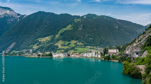 Switzerland, Panoramic view on green Swiss Alps near Brunnen