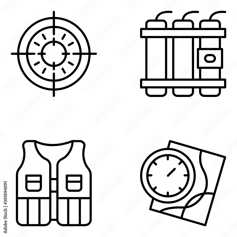 Military Vector Line Icon Set Military Vector Line Icon Set