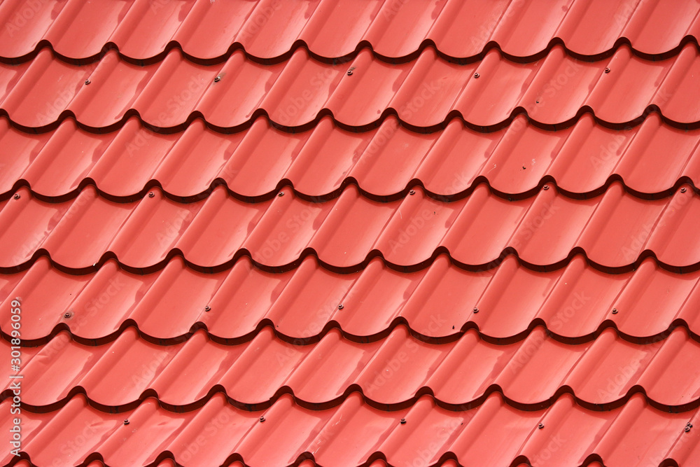 Thai red ceramic roof wall background. Thai red ceramic roof wall background.