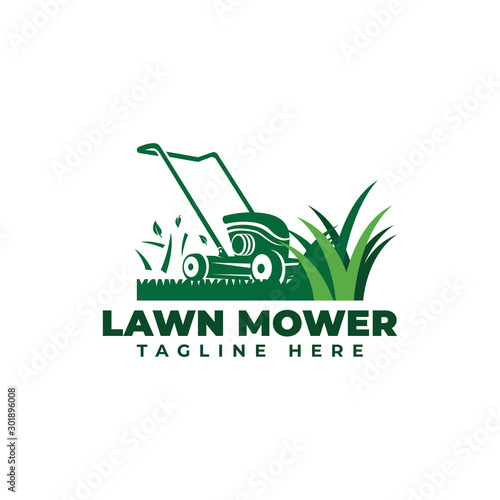 Lawn Mower Logo Vector Icon Illustration