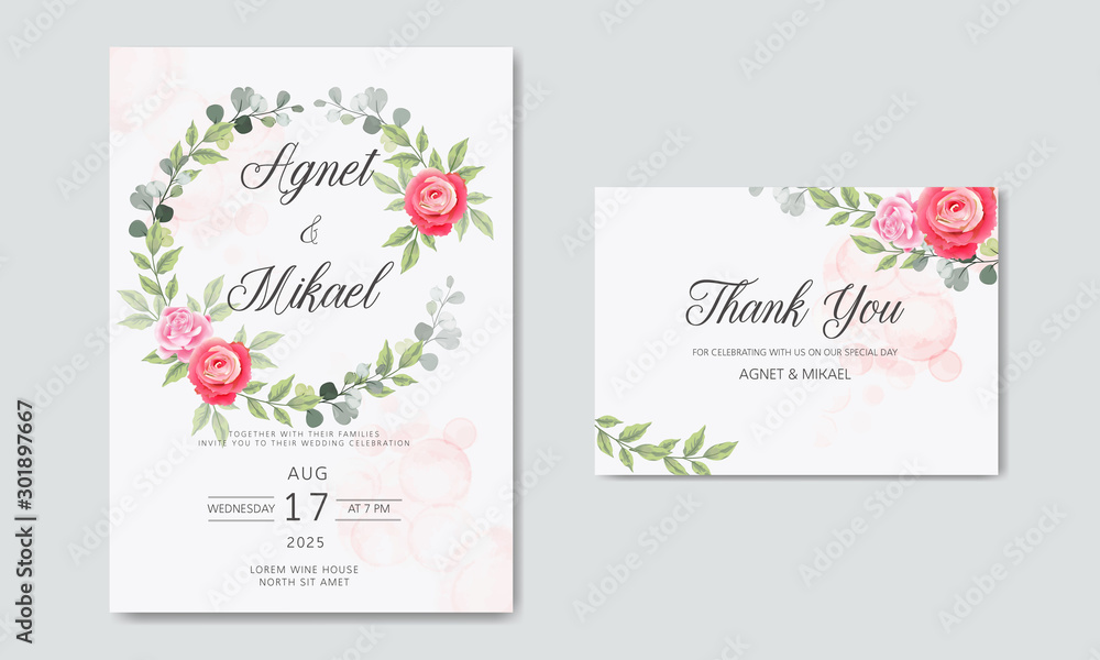 Obraz premium beautiful and elegant floral wedding invitation cards