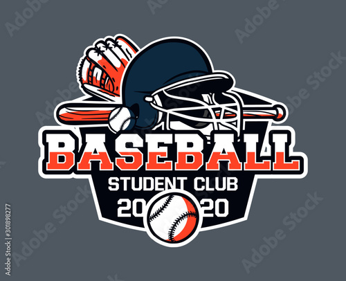 vintage baseball badge logo emblem template baseball student club 2020