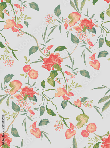 Flower,Watercolor flowers， suitable for wallpaper design