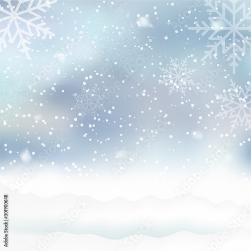 Happy New year with snowy blue background. Vector. © Azad Mammedli