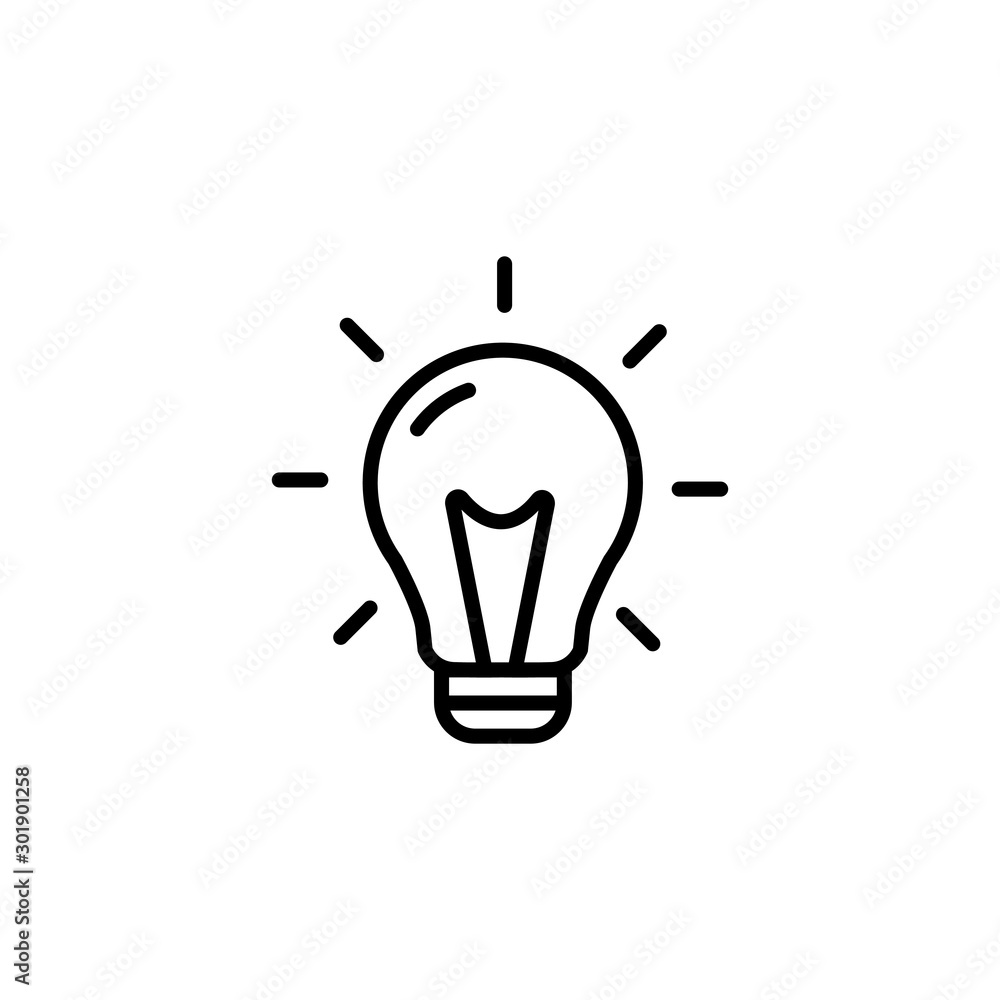 light bulb line icon on white background light bulb line icon on white background