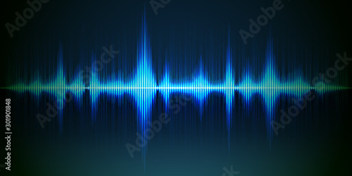 Music equalizer abstract background. Vector illustration on gradient  background.
