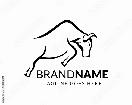 Creative Buffalo Bull Elegant Logo Symbol Design Illustration Vector for Company